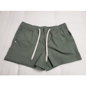 Vuori Women's Ripstop Shorts Army Green Organic Cotton Blend Stretch Size M